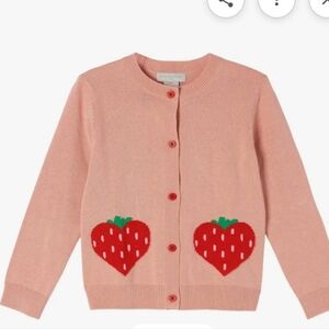 Stella McCartney Pink Knit Cardigan with Red Strawberries